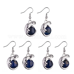 Pendientes colgantes de camaleón de piedras preciosas con rhinestone de cristal.&nbsp;EJEW-A092-10P