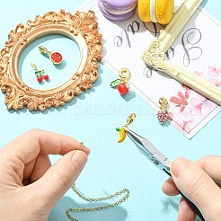 5 шт. 5 стиля латунные эмалевые фрукты европейские подвески-шармы&nbsp;KK-CJ0003-98