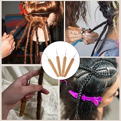 4 шт. 2 стиля бамбуковая ручка железный крючок спицы&nbsp;TOOL-DJ0001-48