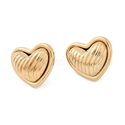 Двухцветные серьги-гвоздики в форме сердца из нержавеющей стали 304&nbsp;EJEW-M073-09G