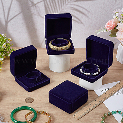 Квадратные бархатные коробки для демонстрации браслетов CON-WH0095-134B
