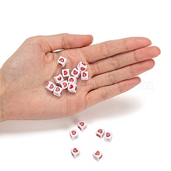 Непрозрачные белые акриловые европейские бусины OPDL-FS0001-02A