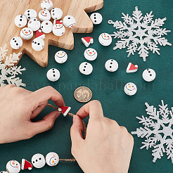 60 шт. 3 стиля рождественские тематические напечатанные деревянные европейские бусины WOOD-PH0003-21