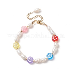 Набор браслетов из бисера из натурального жемчуга и полимерной глины в 3 стилях BJEW-TA00236