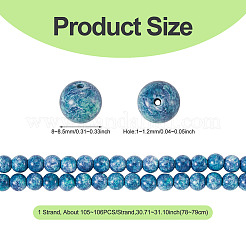 1 brin de perles de verre peintes à la cuisson&nbsp;DGLA-TADJ0001-01A