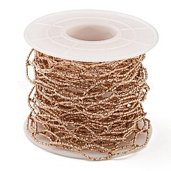 Catene a maglie con occhio di cavallo testurizzato in acciaio inossidabile 304 placcate ioni (ip)&nbsp;CHS-I020-01B-RG