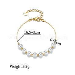 Браслеты из круглых бусин с имитацией жемчуга LN2093