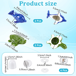 Круглые пластиковые крышки для болтов унитаза с дополнительными шайбами и керамическими украшениями&nbsp;AJEW-NB0008-27