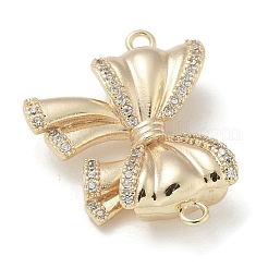 Шармы-соединители из латуни с микропаве из прозрачного кубического циркония&nbsp;KK-M308-14G