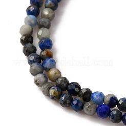 Нитки бусины из натурального ляписа-лазури G-L629-B01-2mm-02