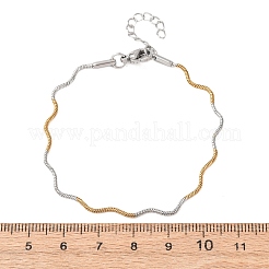 Браслеты-цепочки в форме волны из нержавеющей стали 304 для женщин&nbsp;BJEW-G780-03GP