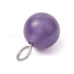 7 шт. 7-цветные круглые подвески из натурального аквамарина&nbsp;PALLOY-JF03193