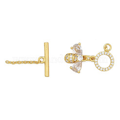 Fermagli a ginocchiera in zircone chiaro micro pavè di ottone&nbsp;KK-N259-14