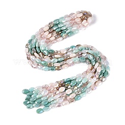 Stränge aus galvanisierter Jade-Imitation und undurchsichtigen sowie transparenten Glasperlen&nbsp;EGLA-Q135-8x11MM-01C