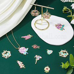 18pcs 9 styles de pendentifs en émail en alliage&nbsp;FIND-HS0001-95B
