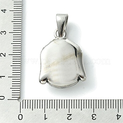 PVD真空メッキ304ステンレスペンダント  仏のチャーム  アンティークシルバー  26x19.5x7mm  穴：8.5x4.5mm&nbsp;STAS-L275-12AS