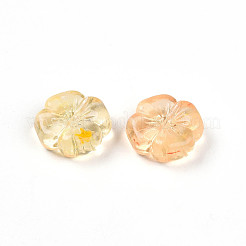 透明なアクリルビーズ  スモモの花  ツートン  桃パフ  20x19.5x7mm  穴：1.6~1.8mm  約9個/20g&nbsp;X1-TACR-T028-40E