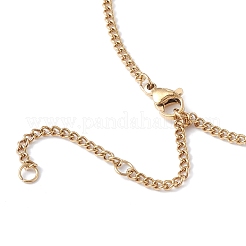 Collier pendentif rectangulaire en acier inoxydable avec lettre initiale pour hommes et femmes&nbsp;LS-NJEW-E090-01G-02