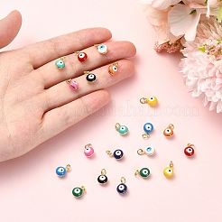 20 Stück 10 Farben Messing Emaille Charms&nbsp;KK-YW0004-69