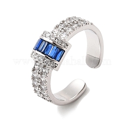 Bagues ouvertes en laiton avec micro pavé de zircones cubiques pour femmes&nbsp;RJEW-L343-04P