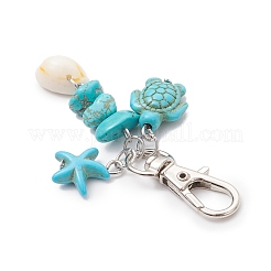 Синтетическая бирюзовая морская звезда черепаха подвеска украшения&nbsp;HJEW-JM03647