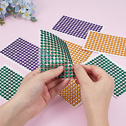 12 Blatt Acryl-Strass-Aufkleber in 3 Farben&nbsp;OACR-MA0001-01