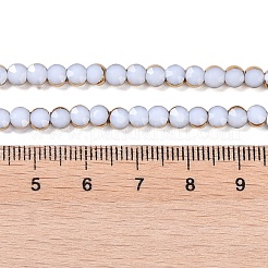電気メッキガラスビーズセット  多面カット  フラットラウンド  ホワイト  4x4.5x3.5mm  穴：0.8mm  約74個/連  11.73''（29.8センチメートル）&nbsp;EGLA-Q128-03C