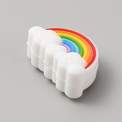 Regenbogen-Fokalperlen aus umweltfreundlichem Silikon in Lebensmittelqualität&nbsp;SIL-WH0018-17