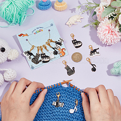 Подвесные маркеры петель с замком из сплава эмали HJEW-AB00102