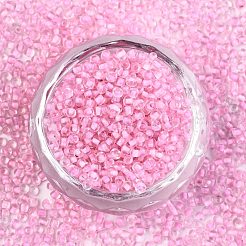 12/0 ガラスシードビーズ  透明インサイドカラー  丸い穴  ラウンド  パールピンク  12/0  2~2.5x1.5~2mm  穴：0.8mm  約30000個/袋&nbsp;SEED-A014-2mm-137