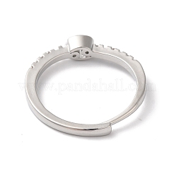 Anelli regolabili costellati in ottone con placcatura a cremagliera con zirconi trasparenti da donna&nbsp;RJEW-S407-08P-11