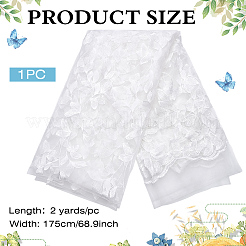 Сетчатая ткань с вышитым узором из листьев DIY-WH0671-010