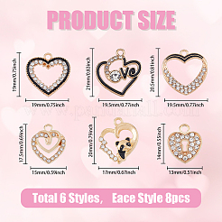 48шт 6 стиля подвески из сплава с эмалью FIND-FH0007-68