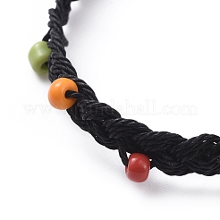 Bracelets de perles tressées en corde de polyester ciré&nbsp;BJEW-JB04792-01