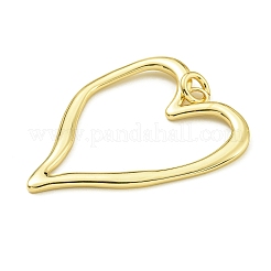 Cuore cremagliera placcatura ottone grandi pendenti&nbsp;KK-Z067-10G