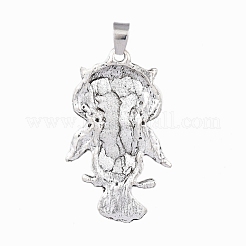 Тибетском стиле сплав горный хрусталь подвески ALRI-G077-01AS