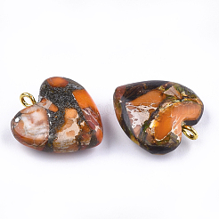 Pendentifs assemblés en bronzite et jaspe impérial&nbsp;G-T111-04F