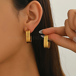 Тройные овальные серьги-гвоздики из нержавеющей стали BE1288