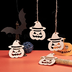 Citrouille jack-o'-lantern forme halloween découpes en bois vierges ornements&nbsp;WOOD-L010-08