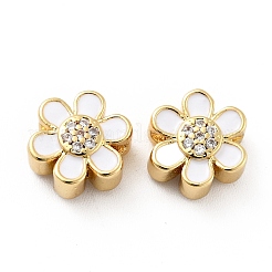 Цветок латунные микро проложить четкие кубического циркония бусы&nbsp;KK-G419-06G-04