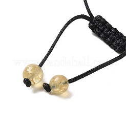 Braccialetti con perline di vetro intrecciate rotonde in pietra di anguria da 12.5 mm per donna uomo&nbsp;BJEW-C060-01M