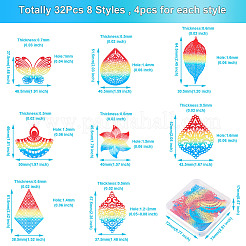 32 шт. 8 стильных филигранных подвески из нержавеющей стали 430&nbsp;STAS-BY0001-05
