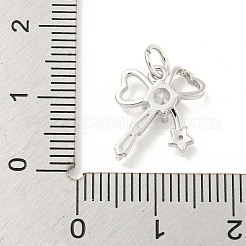 Ciondoli in ottone con placcatura a cremagliera con micro pavé di zirconi chiari&nbsp;KK-B093-01D-P