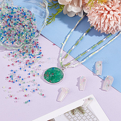 9000шт 9-х цветные светящиеся в темноте стеклянные бусины GLAA-PH0003-23