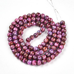 Chapelet de perles en verre baking paint&nbsp;DGLA-N003-8mm-B03