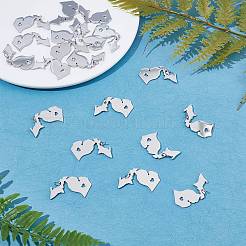 変色しにくい201ステンレススチールペンダント  ミシガン州の地図  ステンレス鋼色  26x27x1mm  穴：3mm&nbsp;X-STAS-T038-84