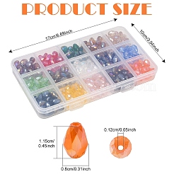 270 pieza de 15 estilos de hilos de cuentas de vidrio electrochapado transparente&nbsp;EGLA-YW0001-75