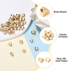 56шт 7 стиля латунные бусины&nbsp;KK-YW0003-13