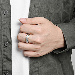 Anillos de dedo de acero inoxidable 304 para hombres&nbsp;WG2A6A8-01