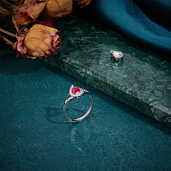 1 шт каплевидный регулируемый 925 компонента кольца для пальца из стерлингового серебра со стразами STER-BC0003-65